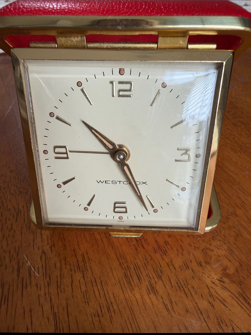 Vintage Gold Westclock Travel Alarm Clock with Cream Face